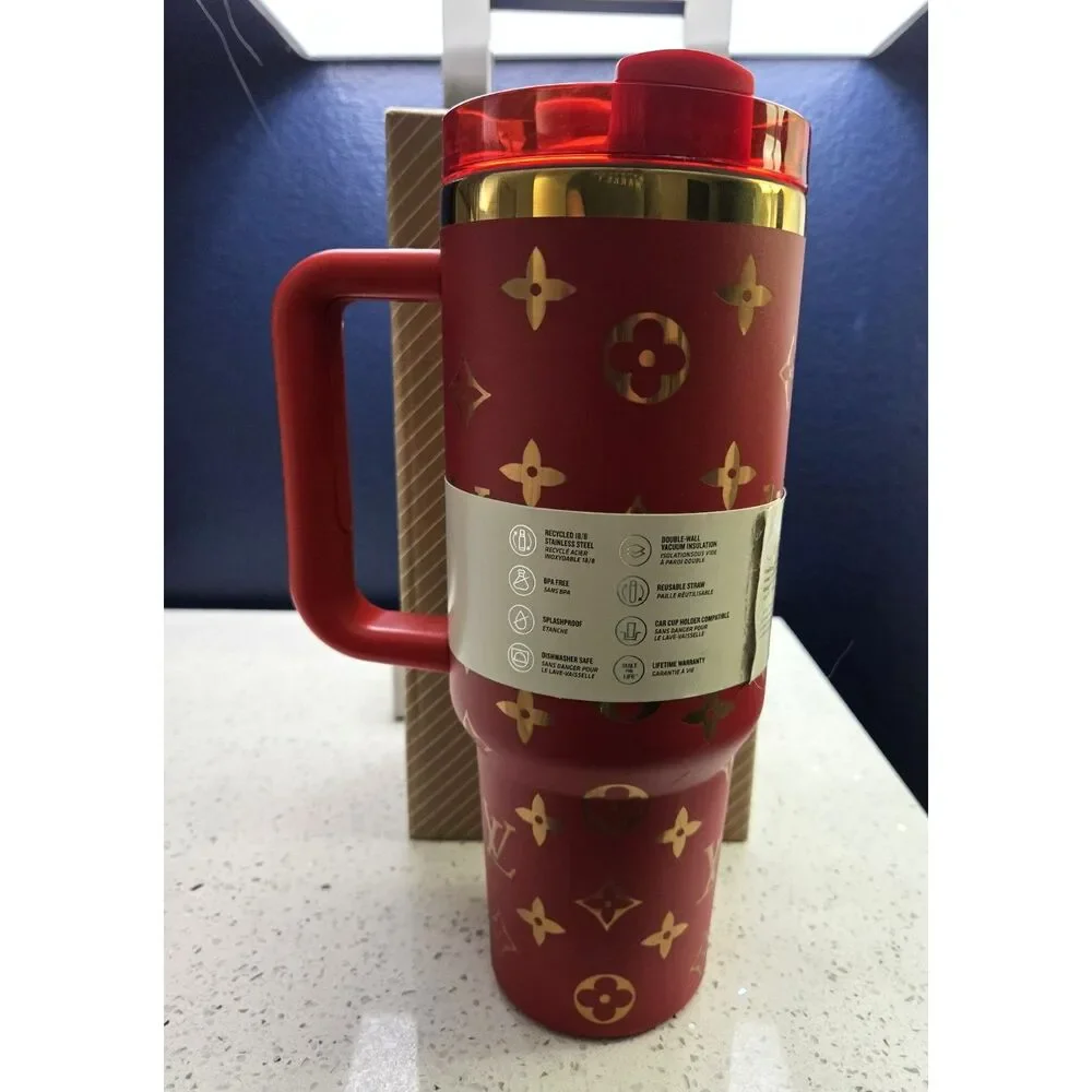 Stanley Louis Vuitton Unique Collaboration 40oz Red & Gold Tumbler